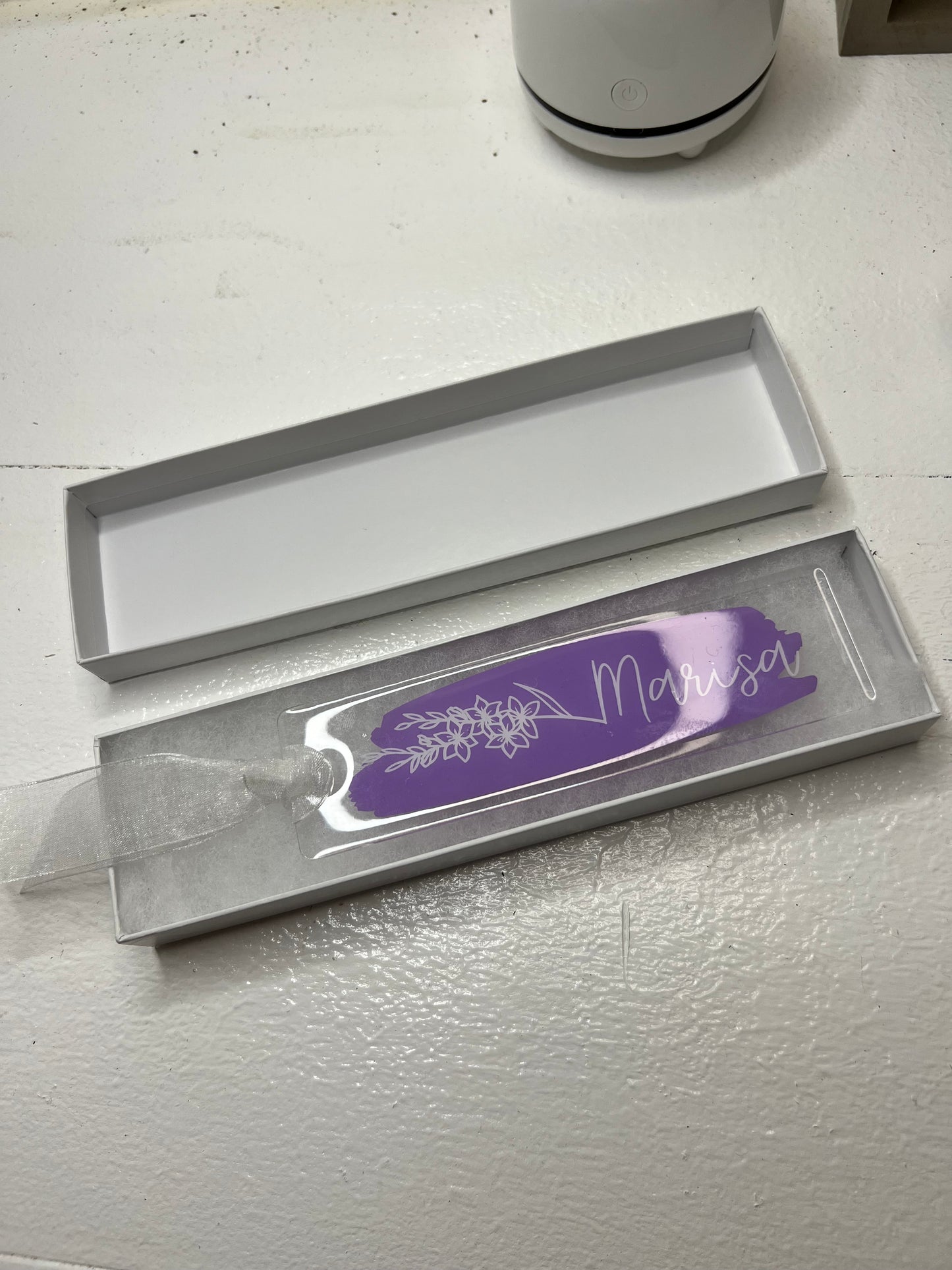 Name & Birth Flower Acrylic Bookmark