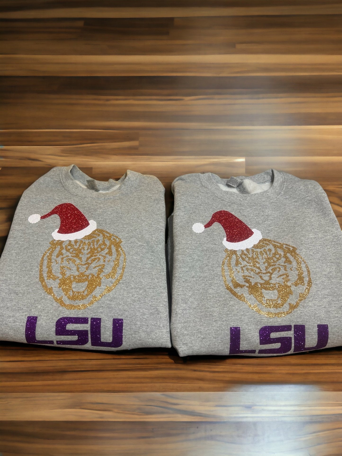 Team Christmas Crewneck, Football, Santa Hat