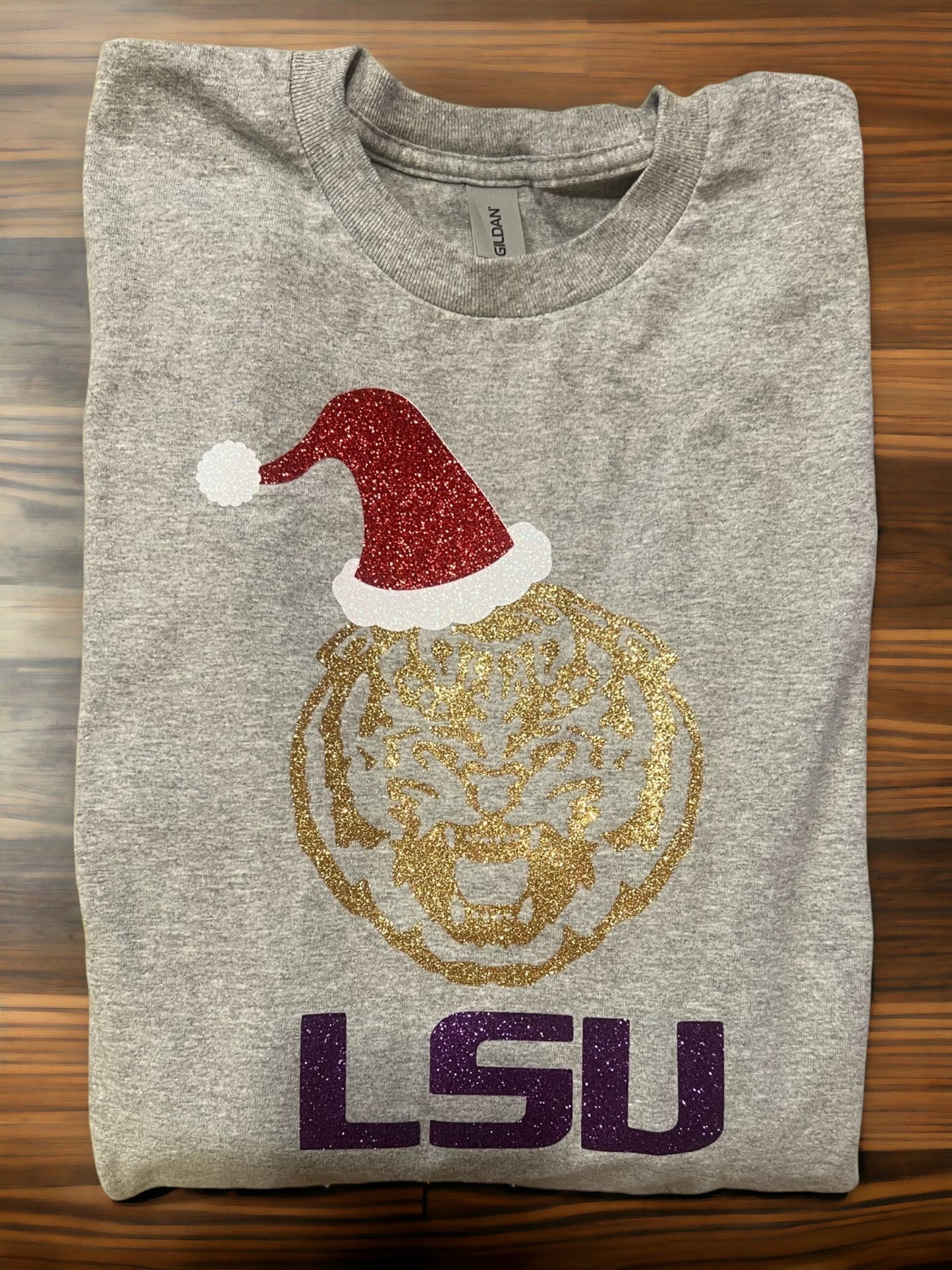Team Christmas Crewneck, Football, Santa Hat