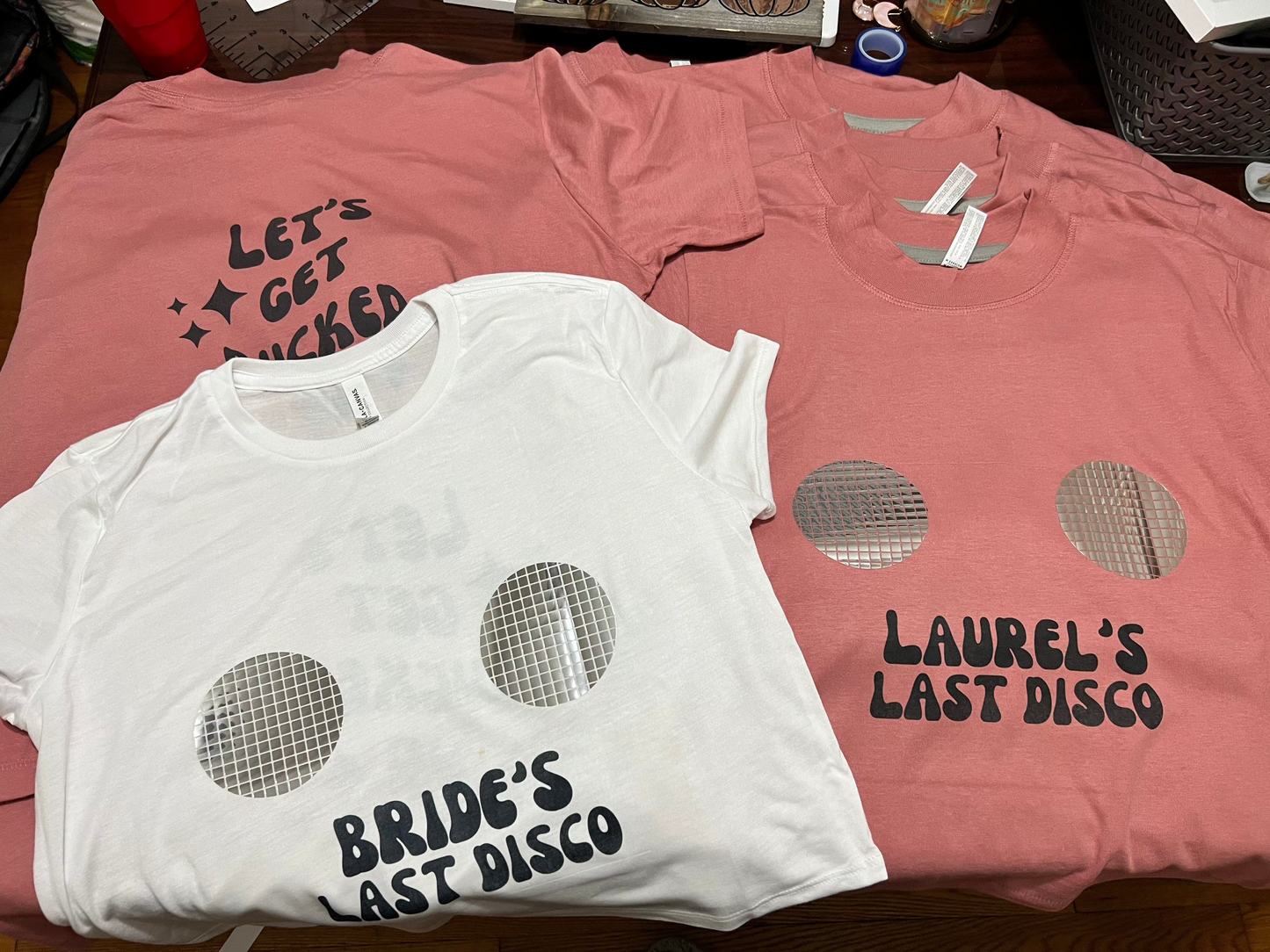 Crop T-shirt Short Sleeve • Last Disco Bachelorette Design