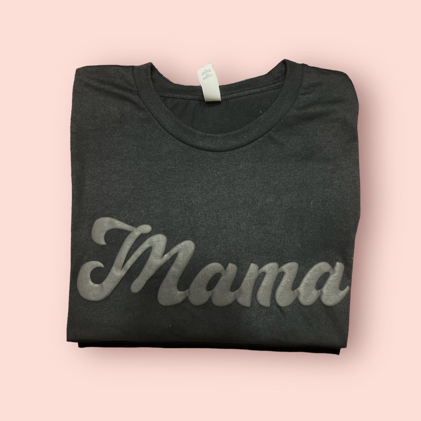 Custom Design - Black Puff Word Short Sleeve T-shirt