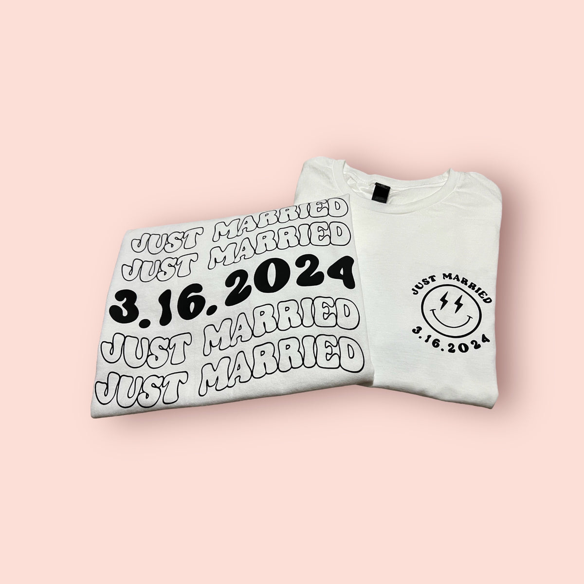 T-Shirt Short Sleeve • Just Married Custom Date Design