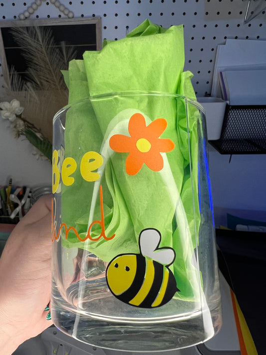 Glass Mug • Bee Kind Design • 11oz