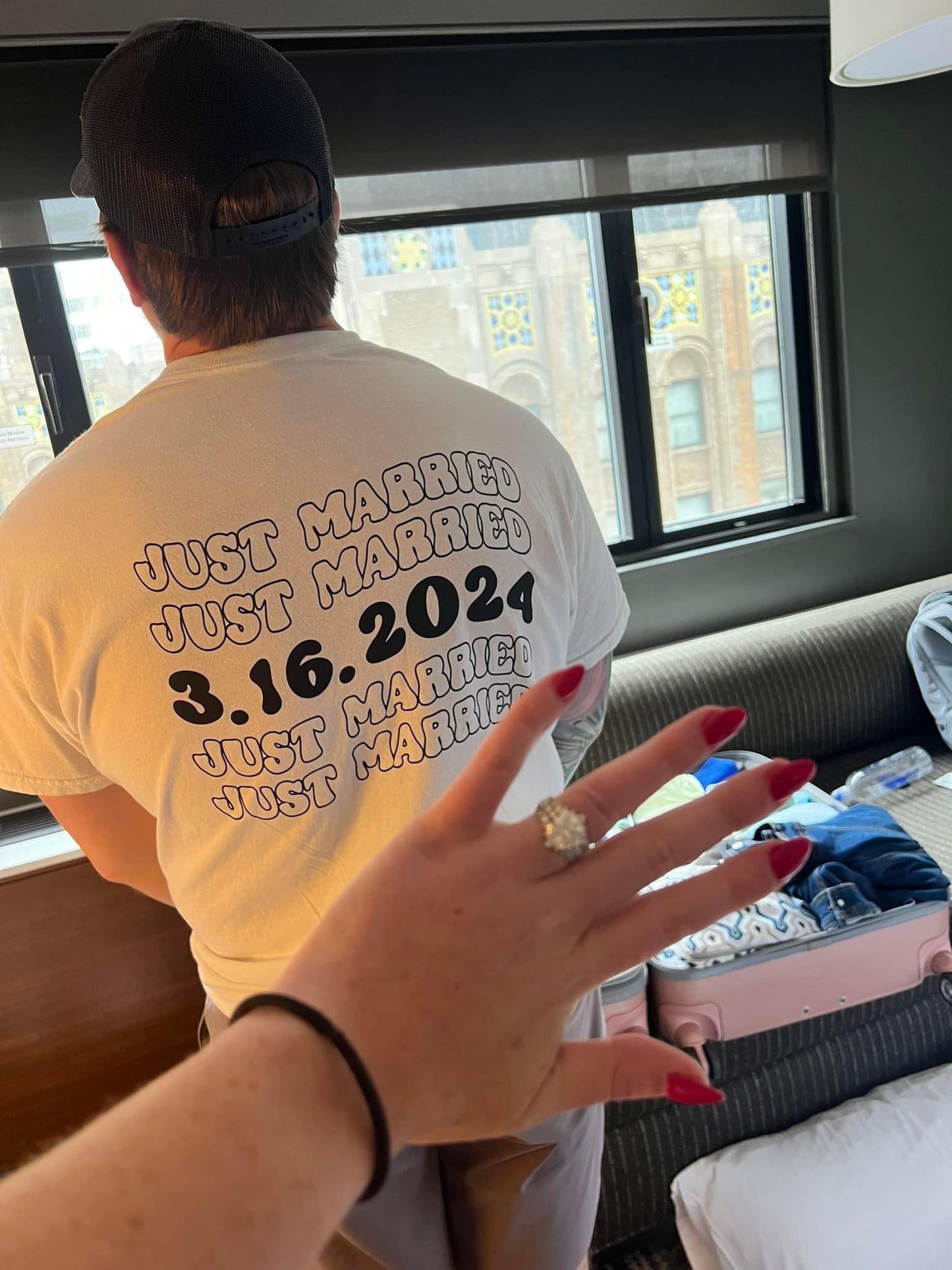 T-Shirt Short Sleeve • Just Married Custom Date Design