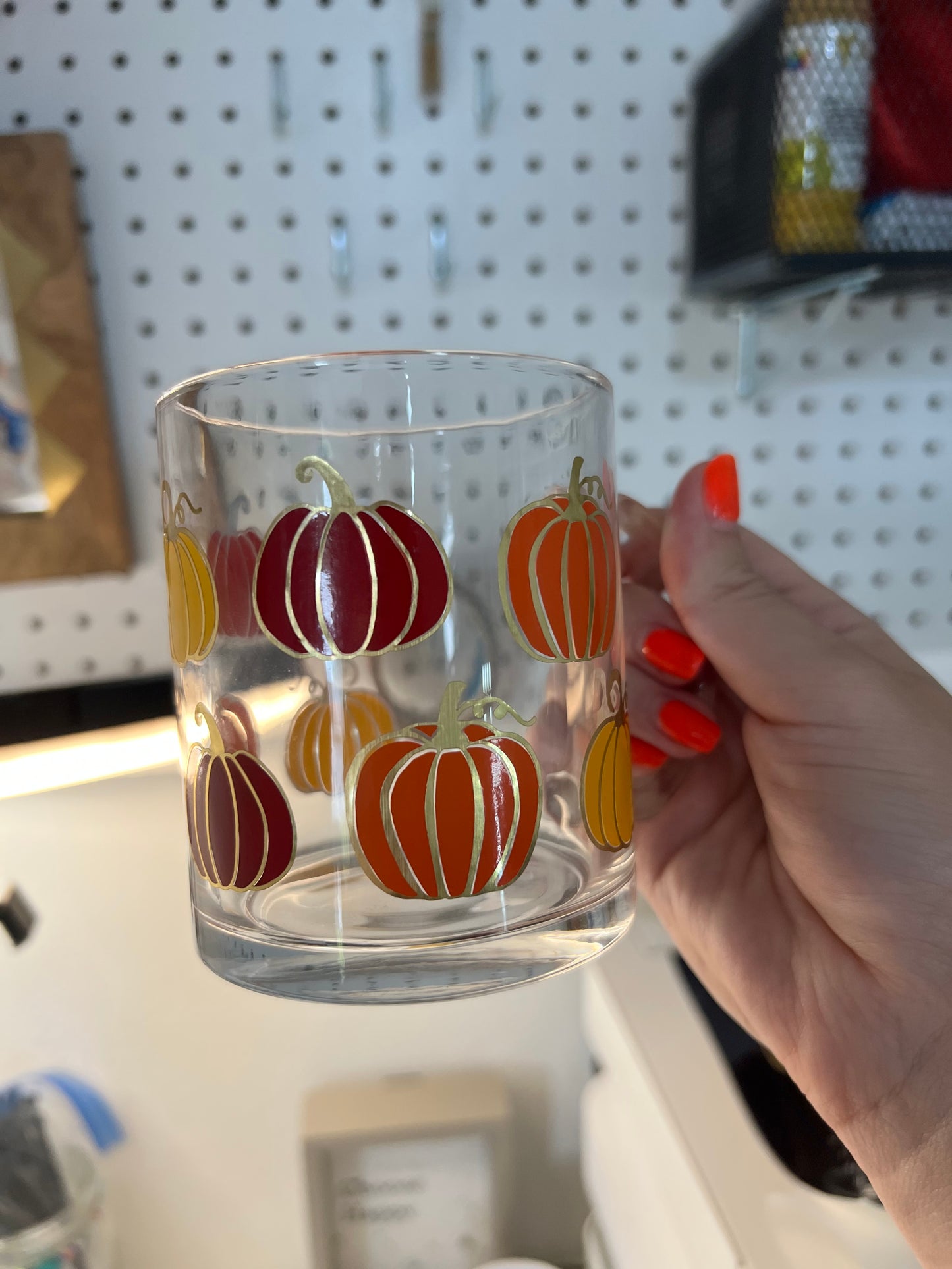 Glass Mug • Pumpkin Design • 11oz