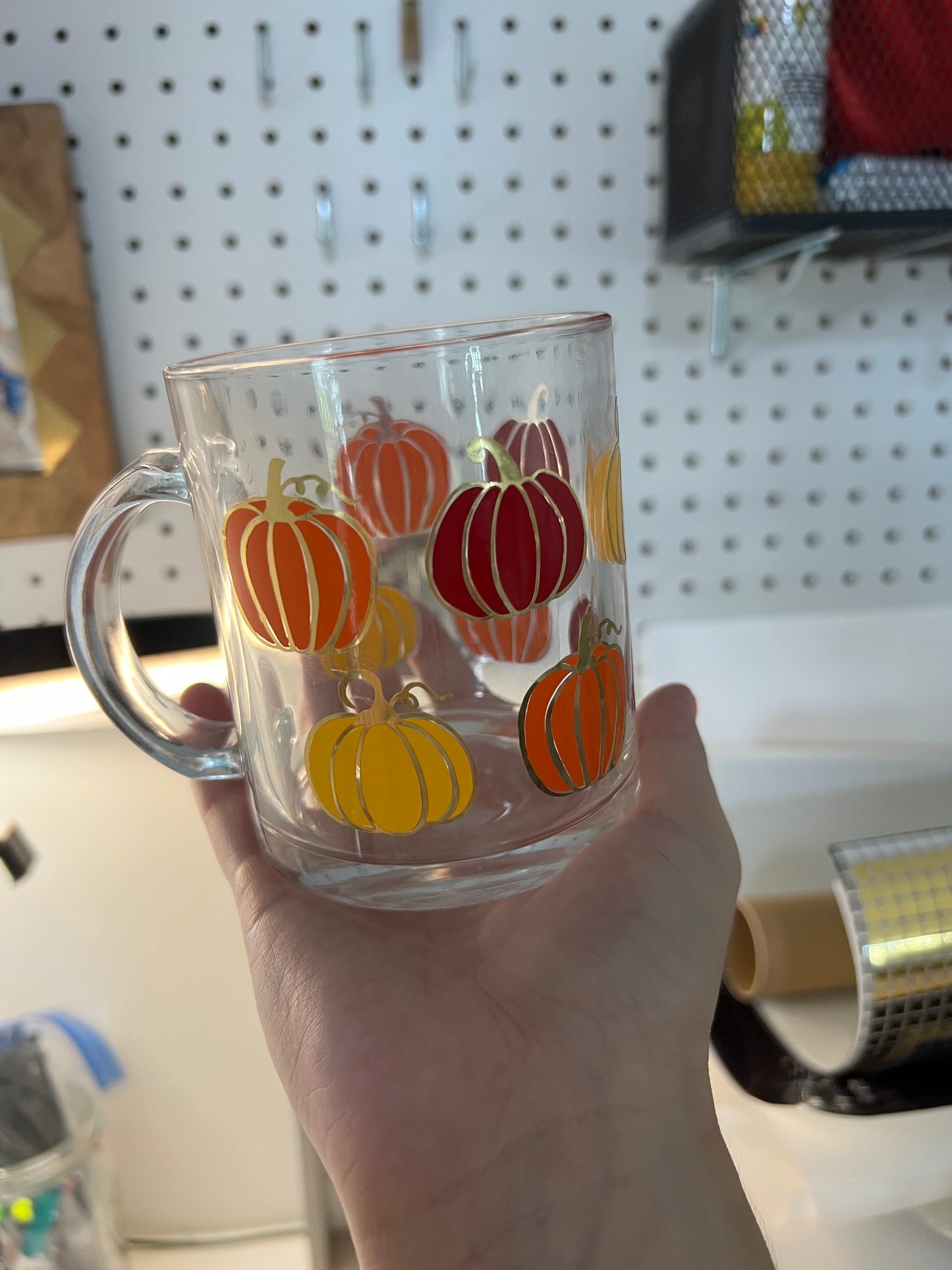 Glass Mug • Pumpkin Design • 11oz