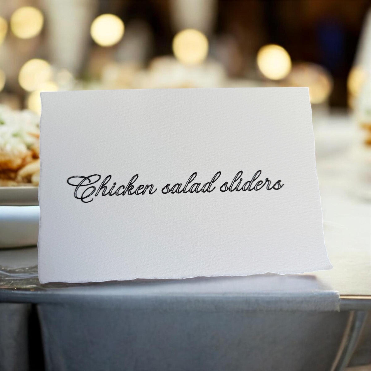 Wedding Place Cards | Handmade Deckled Edge Escort Cards | Wedding Food Labels, Bar Signs & Guest Name Cards | Textured Cotton Paper