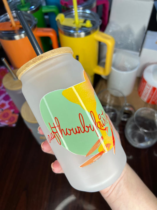 Custom Image Frosted Glass Can 18oz