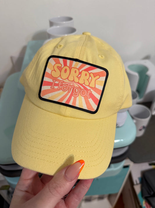Baseball Hat • Sorry Patch Design