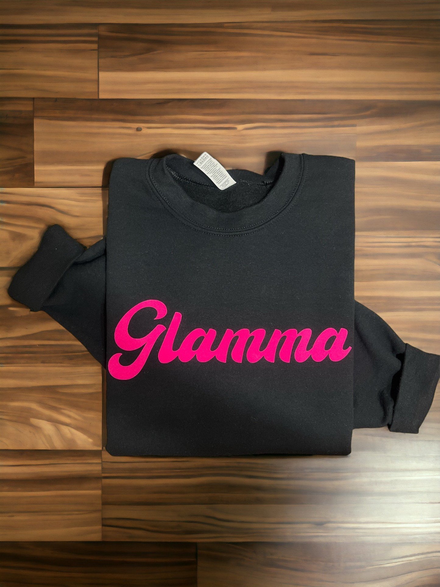 Hot Pink Suede Word Crewneck