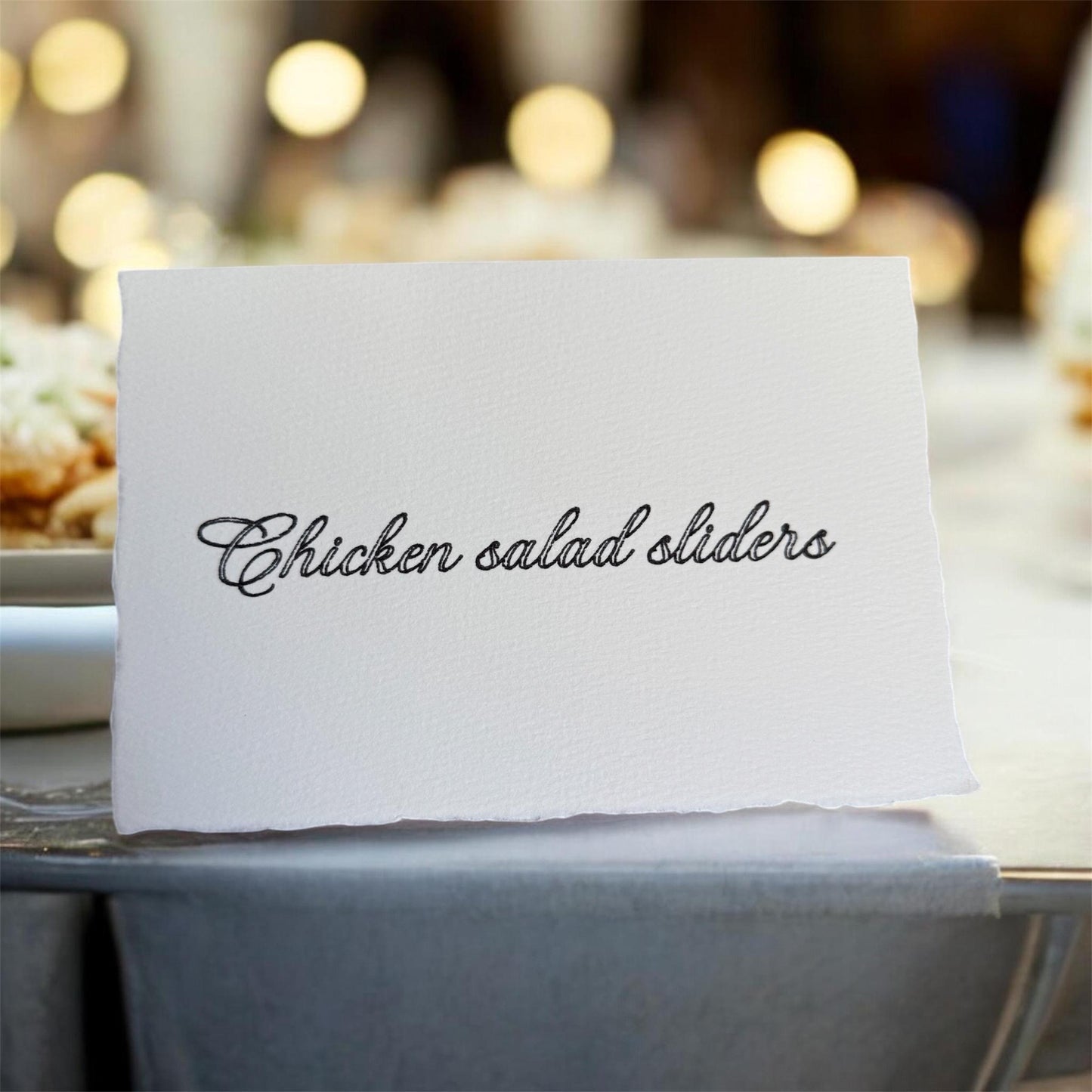 Wedding Place Cards | Handmade Deckled Edge Escort Cards | Wedding Food Labels, Bar Signs & Guest Name Cards | Textured Cotton Paper