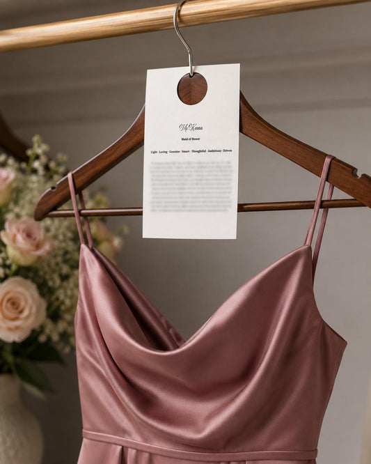 Personalized Bridesmaid Hanger Tag | Bridesmaid Proposal Gift | Maid of Honor Gift | Custom Bridal Party Letter | Wedding Dress Hanger Tag |